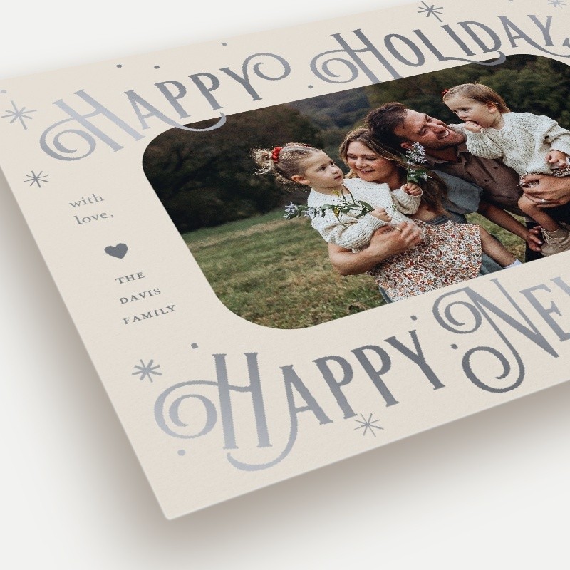Ornate Serif Holiday Card Ornate Serif 5x7 Beige Holiday Card