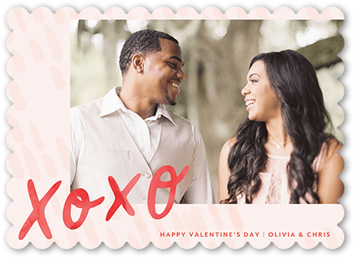 Hugs And Smooches 5x7 Pink  Valentine's Day Card