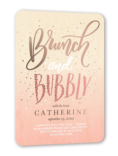 Scintillating Brunch 5x7 Beige  Bridal Shower Invitation