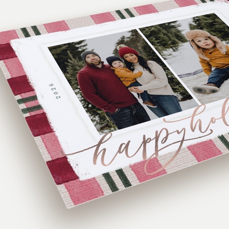 Signed Plaid Holiday Card