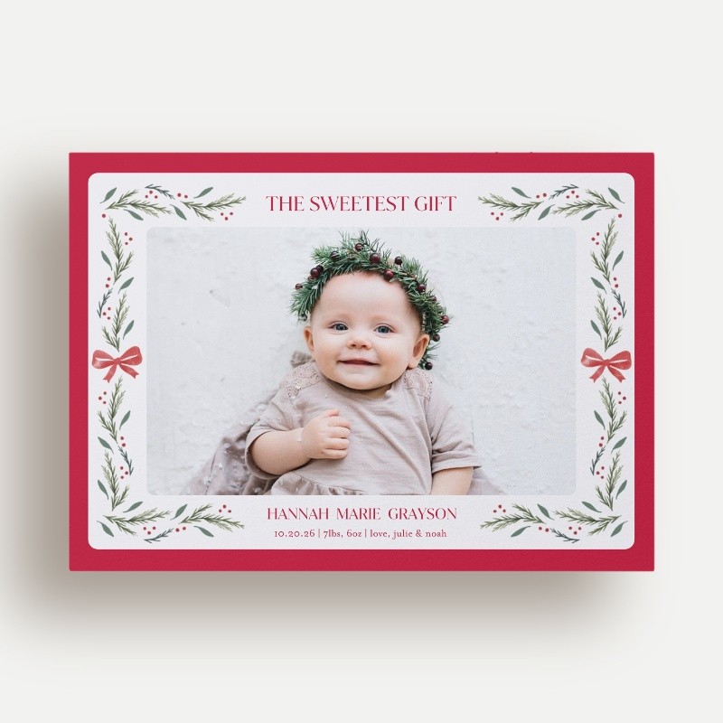 Bordered Beauty Birth Announcement