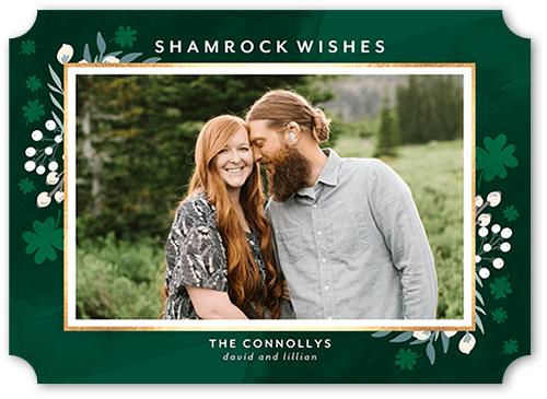 Clover Foliage 5x7 Green  St. Patrick's Day Card