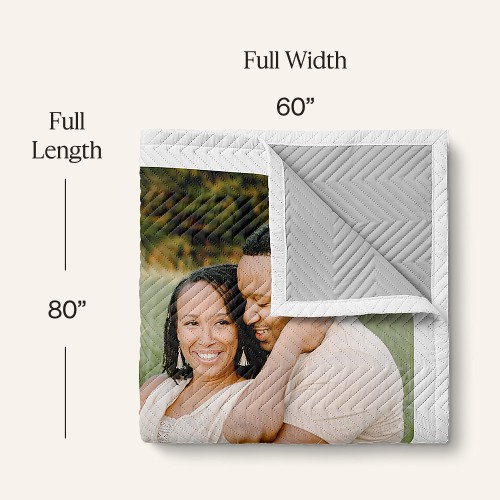 Flannel Frame 60x80 Red  Quilted Photo Blanket