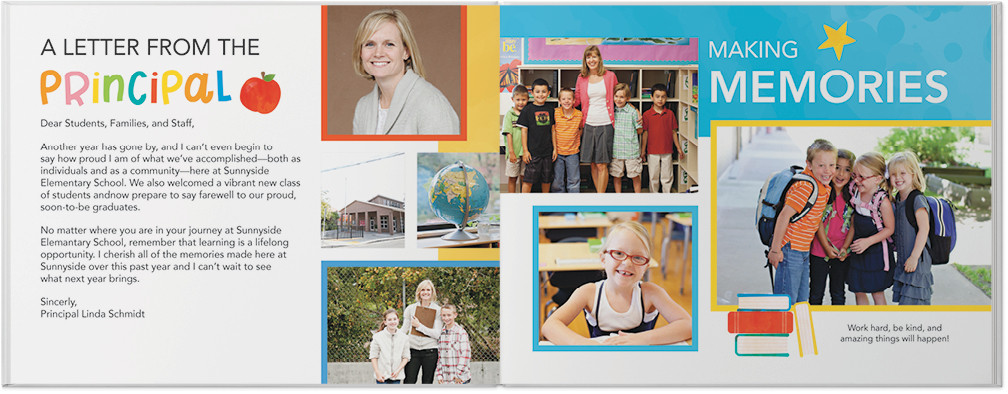 Colorful Elementary School Yearbook