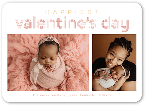 Muted Love 5x7 White  Valentine's Day Card