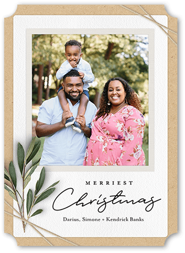 Twined Stems 5x7 Beige  Holiday Card