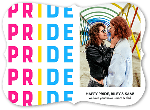 Pansexual Flag 5x7 White  Pride Card