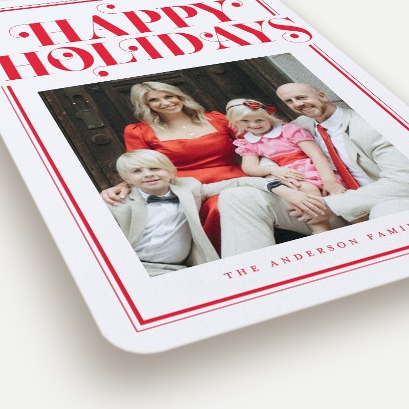 Curly Serif Border Holiday Card