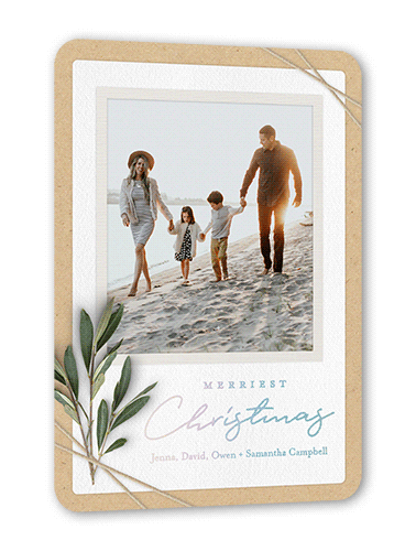 Twined Stems 5x7 Beige  Holiday Card