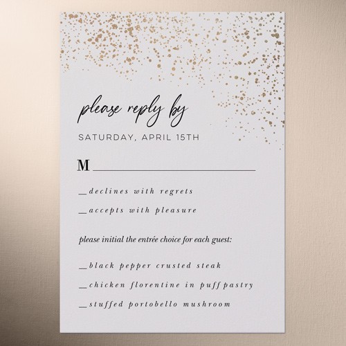 Matte White Wedding RSVP Card