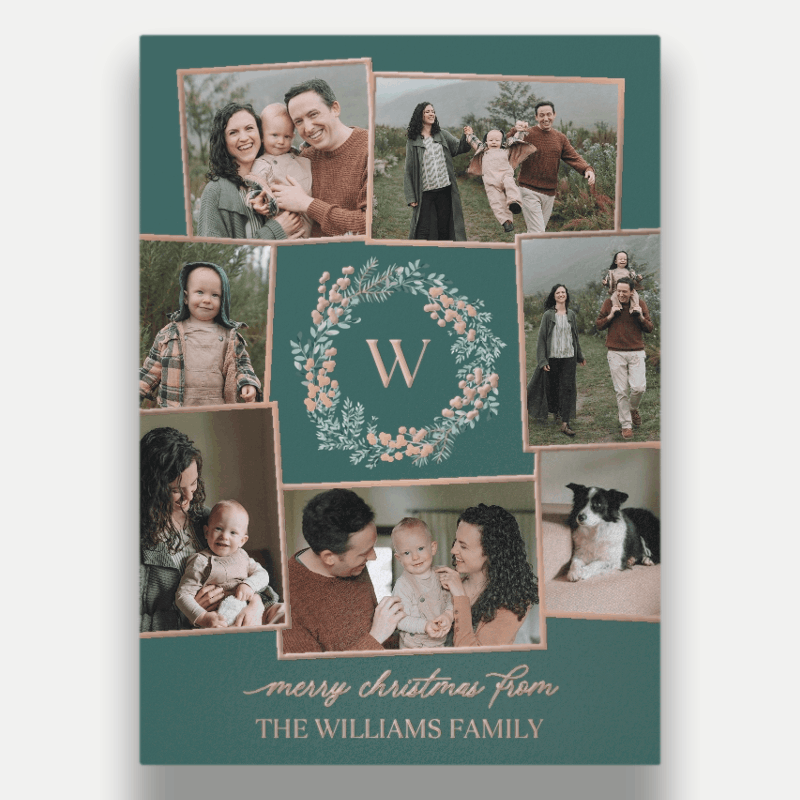 Wreath Monogram Holiday Card