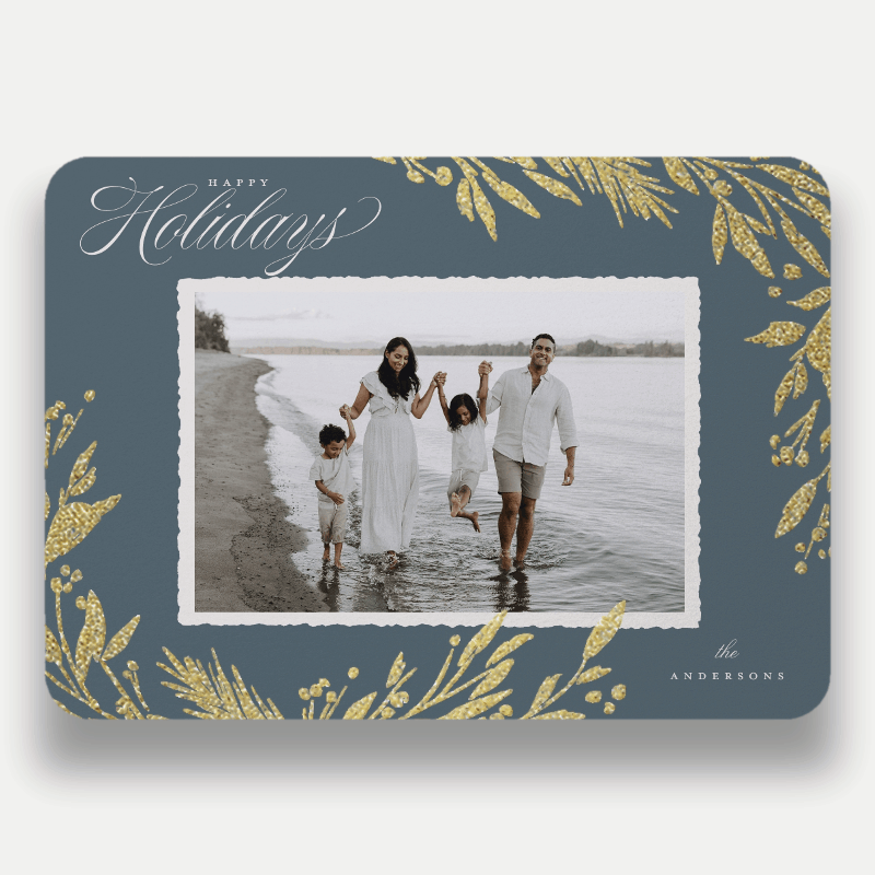Shimmering Botanical Holiday Card