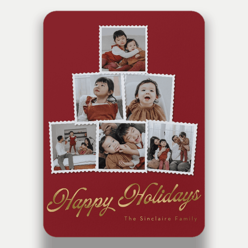 Photo Tree Stack Holiday Card
