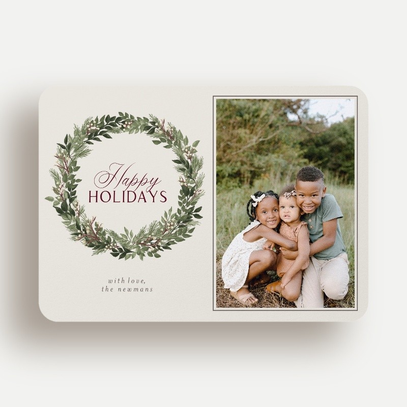 Painted Wreath Holiday Card