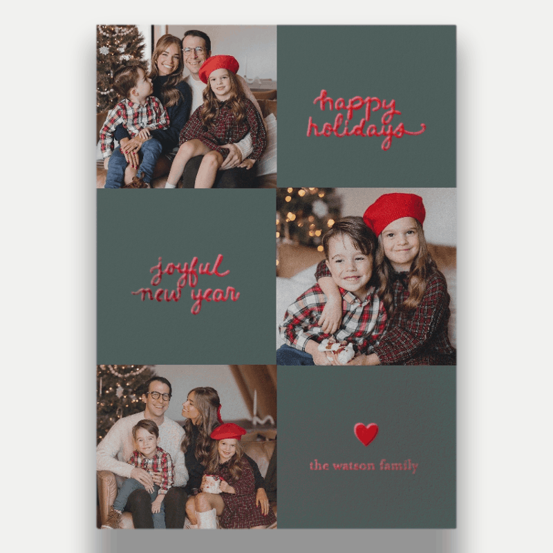 Checkered Collage Holiday Card