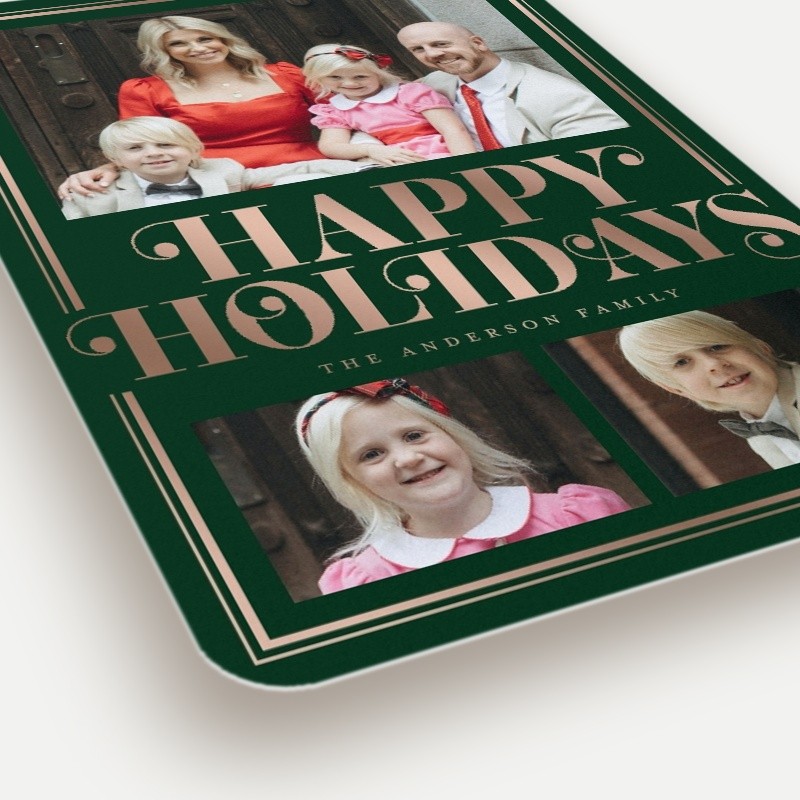 Curly Serif Border Holiday Card