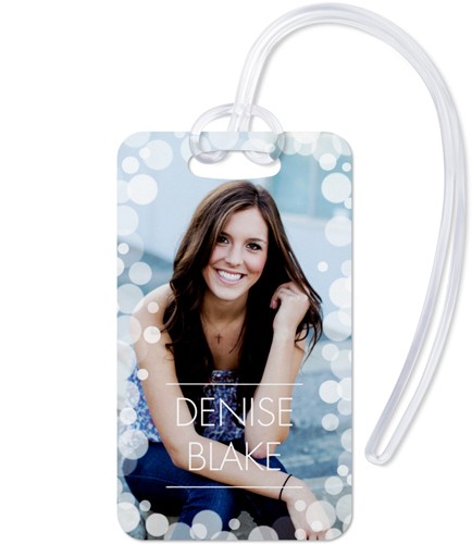 Bokeh Frame 2x4 White  Luggage Tag