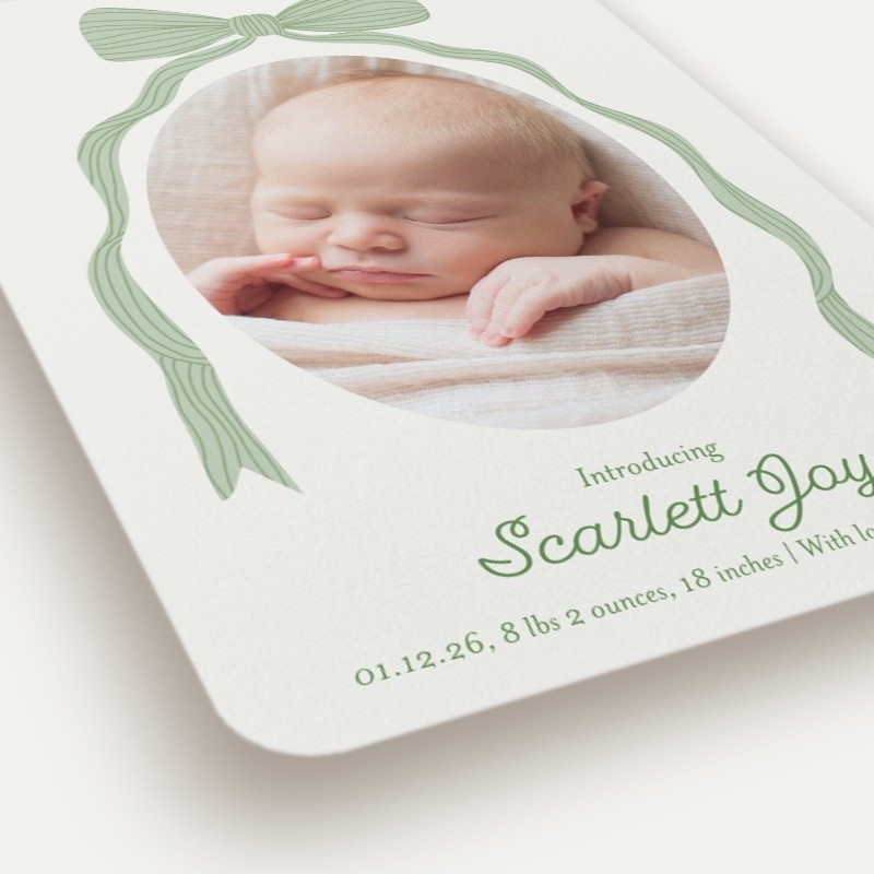 Sweet Bow Birth Announcement