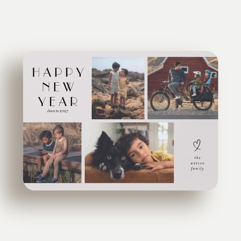 Simple Photo Frames New Year's Card