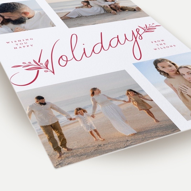 Botanical Script Holiday Card