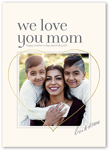 Love Mom 5x7 Beige  Mother's Day Card