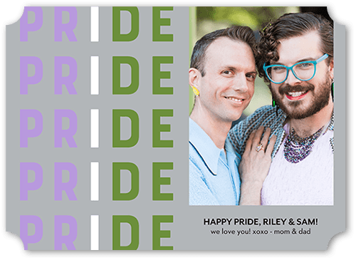 Genderqueer Flag 5x7 Gray  Pride Card