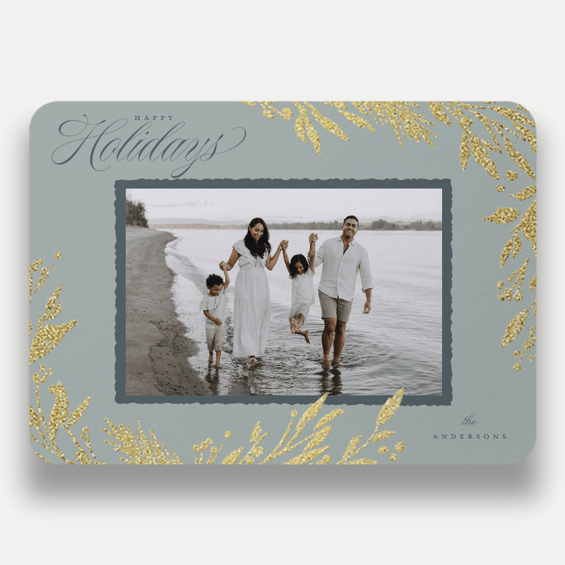 Shimmering Botanical Holiday Card