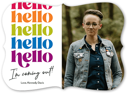 Retro Reveal 5x7 White  Pride Card