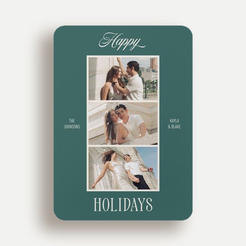 Photo Strip Trio Holiday Card