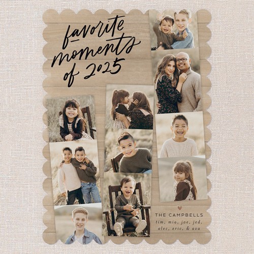 Best Moments Collage 5x7 Beige  New Year's Card