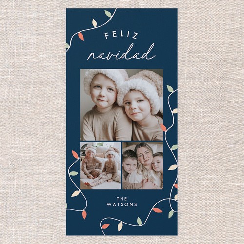 All The Lights 4x8 Blue  Holiday Card