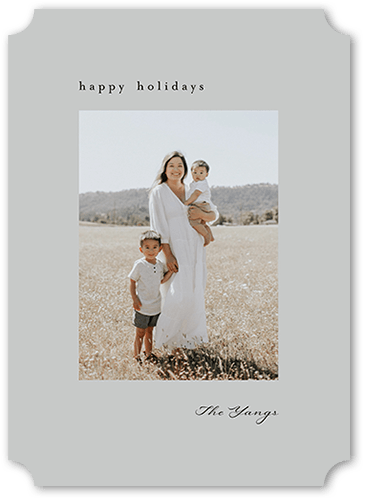 Minimal Photo 5x7 Gray  Holiday Card