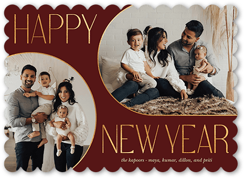 Spherical Spaces 5x7 Red  Holiday Card