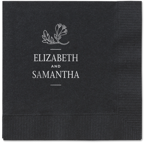 Personalized Black and Grey Napkins