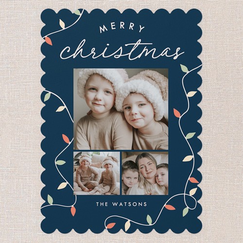 All The Lights 5x7 Blue  Holiday Card