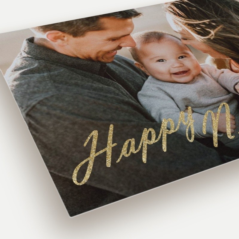 Glitz Script Holiday Card Glitz Script 5x7 White Holiday Card