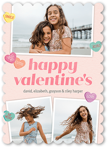 Candy Love 5x7 Pink  Valentine's Day Card