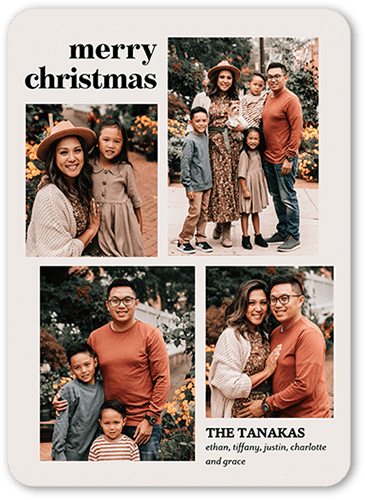 Many Modern Memories 5x7 Gray  Holiday Card