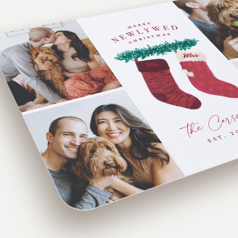 Newlywed Stockings Holiday Card