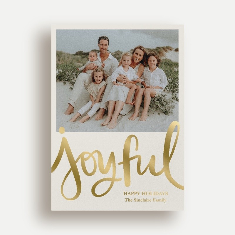 Brushed Joyful Holiday Card
