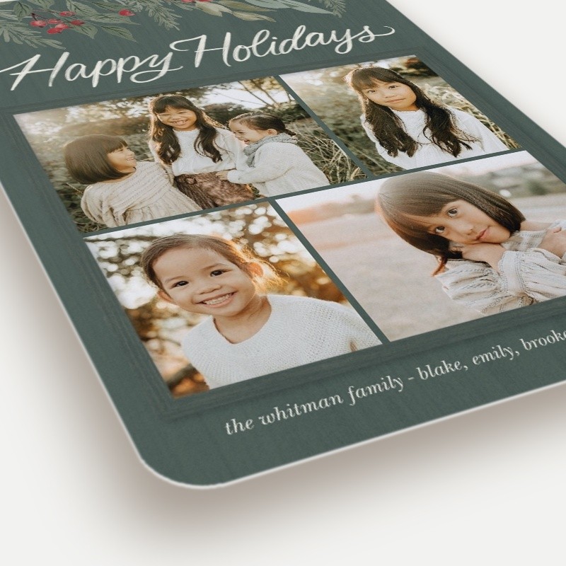 Painted Berry Script Holiday Card