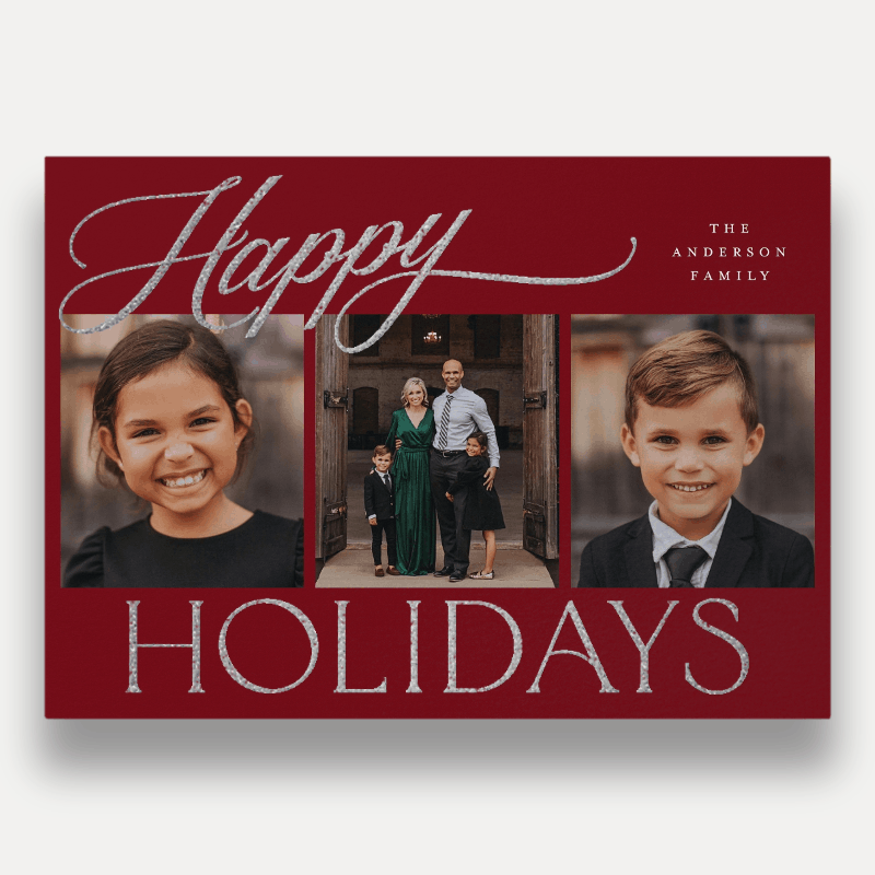 Glitter Script Holiday Card