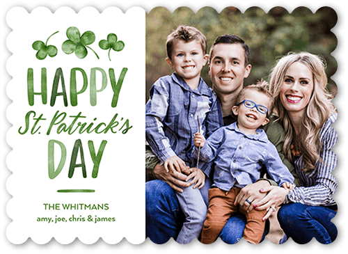 Happy Shamrock 5x7 White  St. Patrick's Day Card