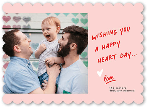 Jotted Memo 5x7 Pink  Valentine's Day Card