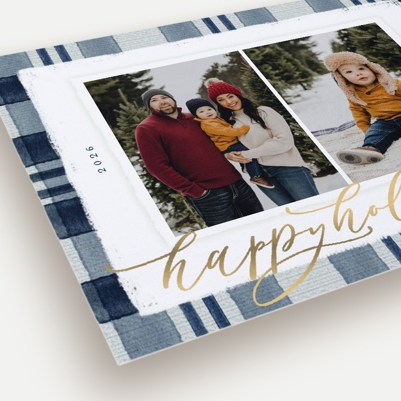 Signed Plaid Holiday Card