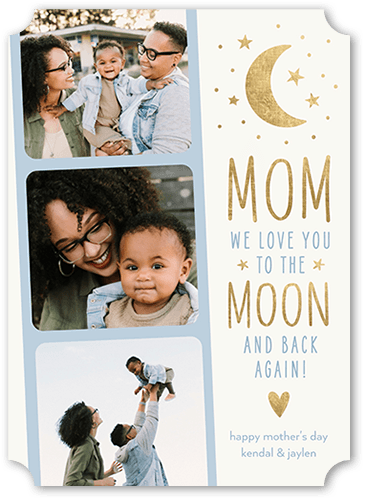 Moon And Back 5x7 White  Mother's Day Card