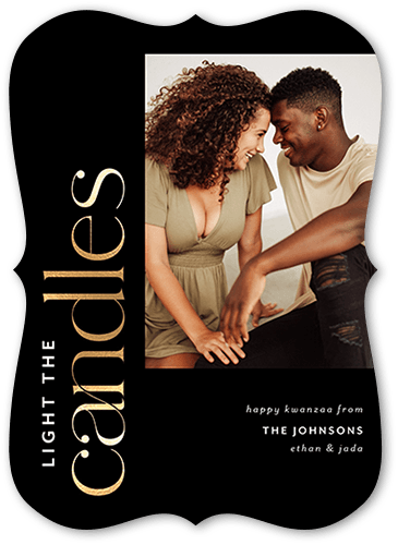 Modern Vertical 5x7 Black  Kwanzaa Card