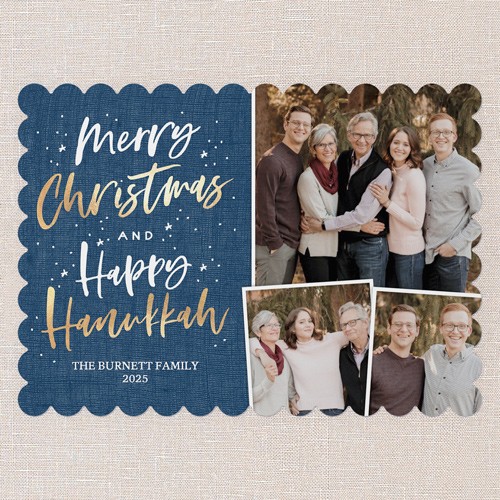 Glad Merry 5x7 Blue  Hanukkah Card