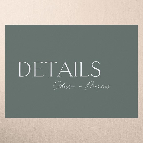Custom Green Wedding Enclosure Cards