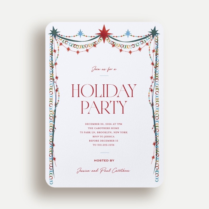 Colorful Paper Holiday Invitation